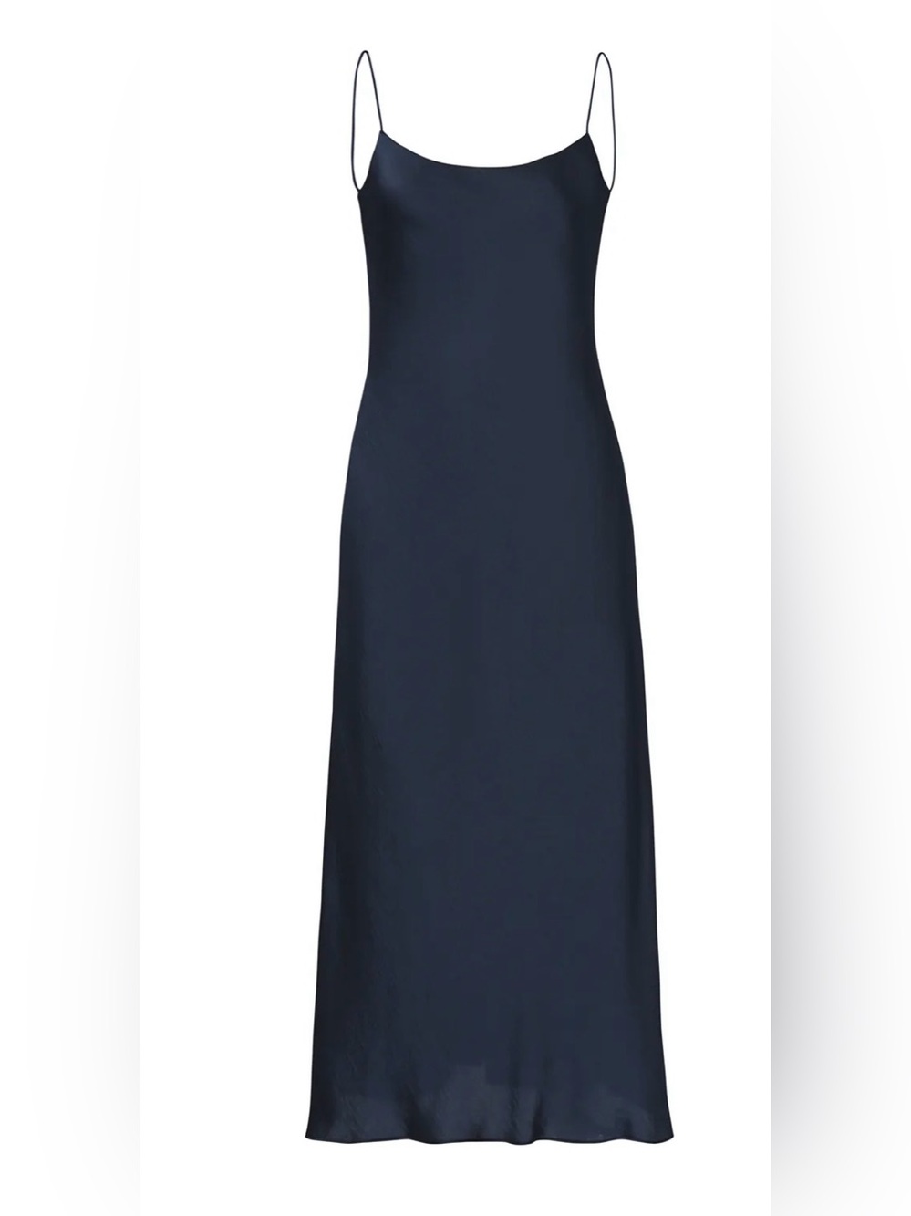 Vince Navy Satin Slip Dress with Spaghetti Straps NWT